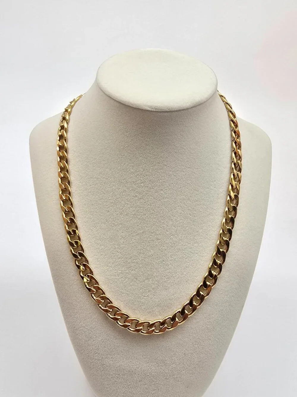 Authentic Louis Vuitgon Gold Padlock Pendant w/ Unbranded Cuban Stainless Steel